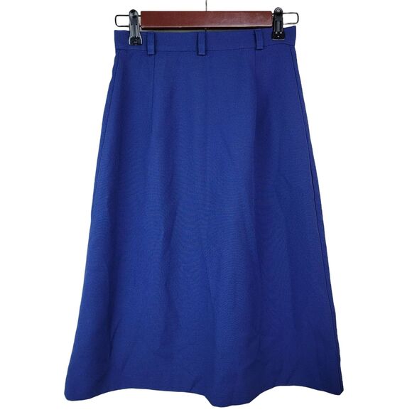 VTG‎ 70s Bobbie Brooks Skirt Womens Sz XS 0 Blue A Line Button Front Knee Union - Picture 3 of 6